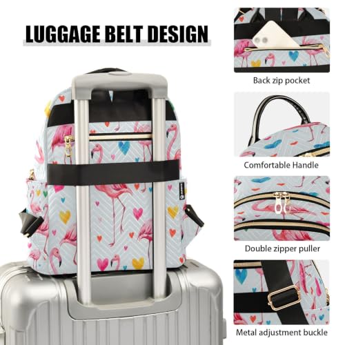 Bolso casual estilo mini mochila de moda multicolor con corazones 4