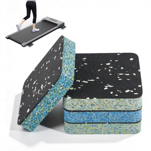 Treadmill Incline Riser Blocks 4 PCS Walking Pad Incline Blocks High-Density Rubber Top and Foam Base Noise Reduction and Shock Absorption Mats Ideal for Walking and Uphill Training at Home