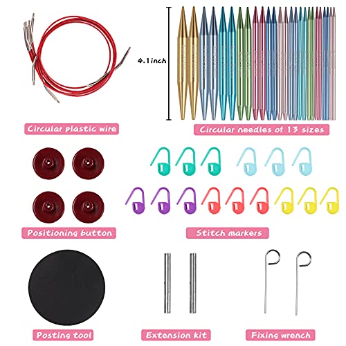 Ruidi H-001 13 Pairs Of Interchangeable Circular Knitting Needles Set thumb #1
