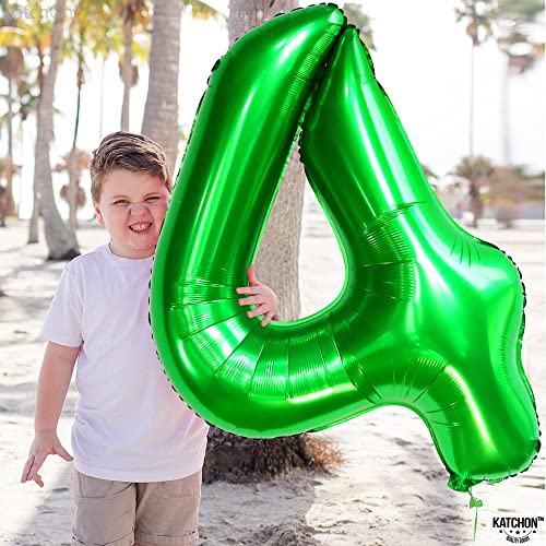Image of KatchOn Dark Green Number 4 Balloons - 40 Inch | 4 Birthday Decorations | 4 Balloon Green for Birthdays | 4th Birthday Balloons Boy, 4th Birthday Decorations for Boys, 4 Balloon Number Green