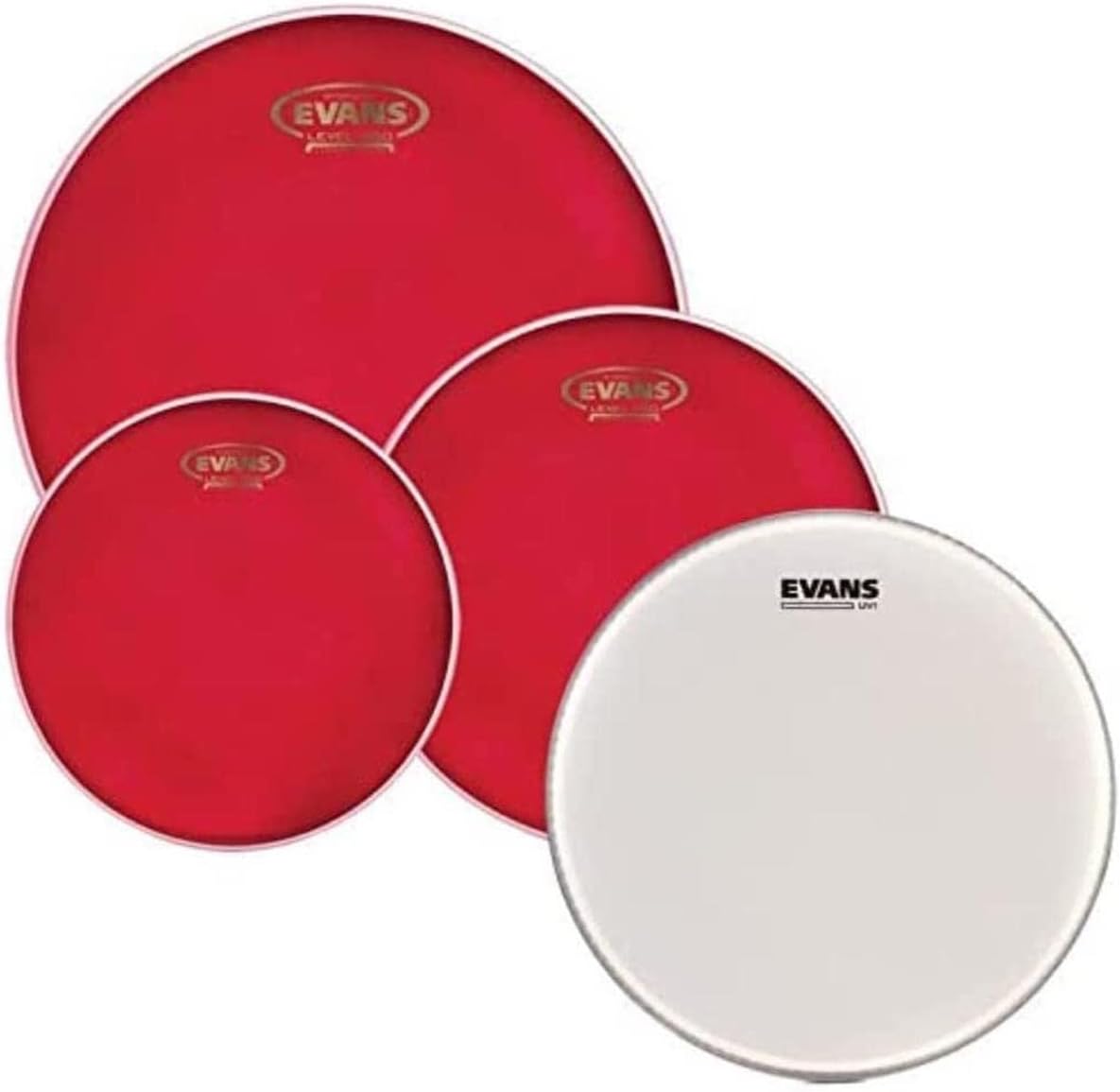 Drum Heads - Hydraulic Red Standard Pack (12", 13", 16") with 14" UV1 Coated Snare Head