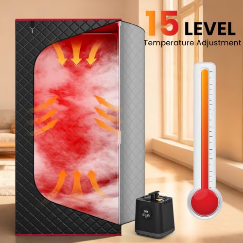 Manastin Portable Steam Infrared Sauna with Red Light - Image 3