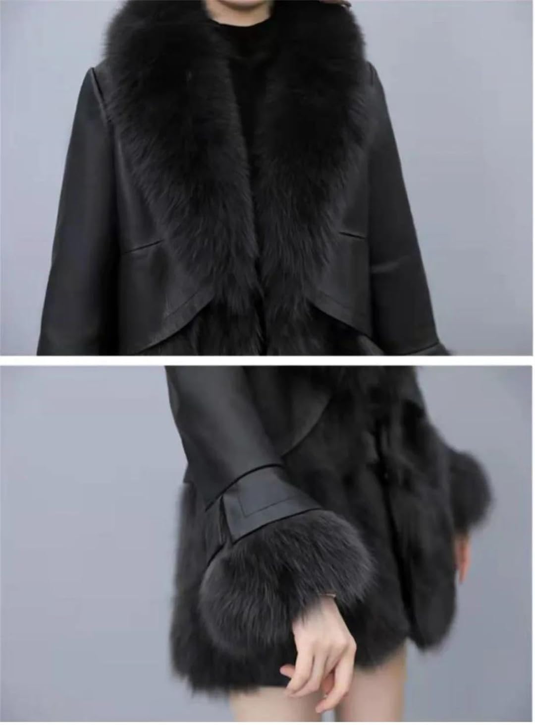 Women Faux Sheepskin Fur Patchwork Coat Short Jacket Streetwear Thicken Warm Overcoat
