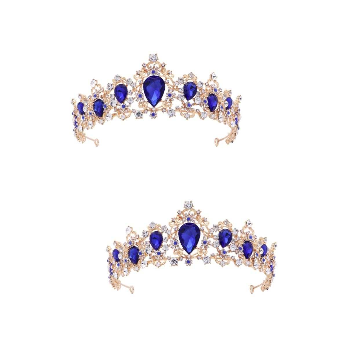 Beavorty 2 Uds Io Tiara De Cristal Real Tocados De Corona De Boda Bandana Diademas Para Mujer Diadema De Diamantes Tiara De Diamantes De Imitación Vintage Cristal Chica Accesorios Para El