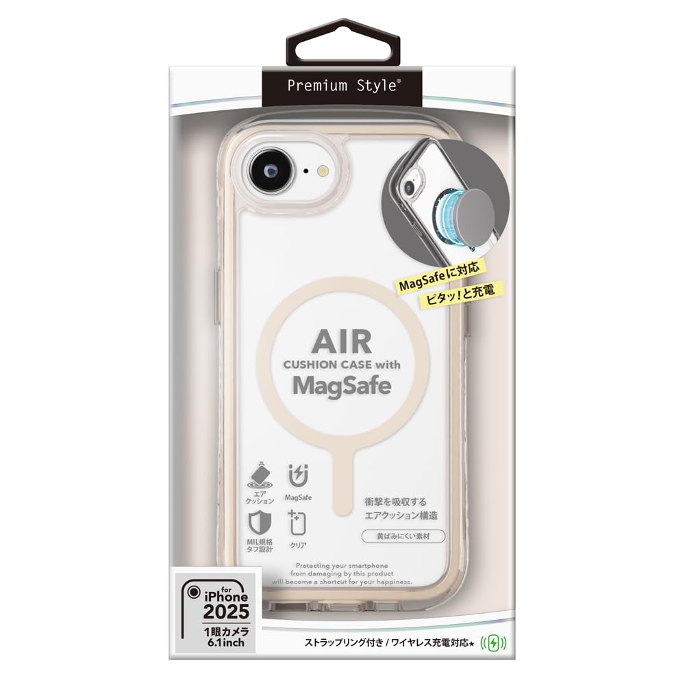 iPhone17e / iPhone16e 用 MagSafe対応 エアクッションケース モカ PG-25KMA02BE