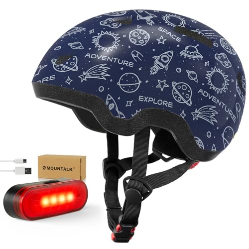MOUNTALK Kids Bike Helmet with Rear Light for Toddlers to Teens