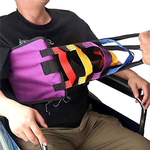Stand Assistance Belt Patient Lift Sling Heavy Duty Transfer Sling for Movement Padded Patient Transfer Assist Belt Quicker Easier Safer Transfers & Toileting Lift Sling for Elderly (Pink Purple)