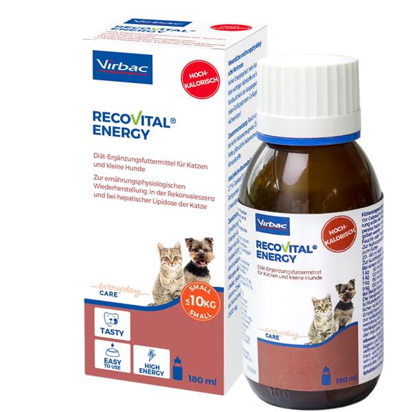 Virbac RecoVital Energy | 180 ml | Diät-Ergänzungsfuttermittel für Katzen und kleine Hunde | Zur ernährungsphysiologischen Wiederherstellung und in der Rekonvaleszenz