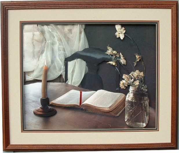 Bible on Desk with Candel - Paper Tole 3D Decoupage Craft Kit Size16x20 inch D0114 (The Additional Pictures Show Examples This Craft Kit Assembled and Framed in a Shadow Box Frame)