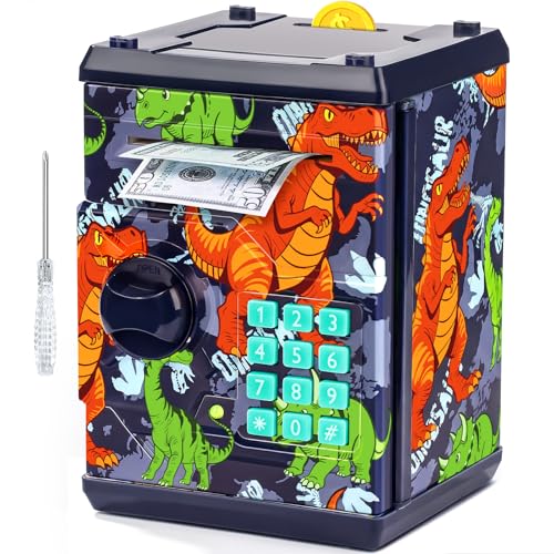Image of ATM Piggy Bank for Boys Girls, Mini ATM Coin Bank Kids Safe with Password