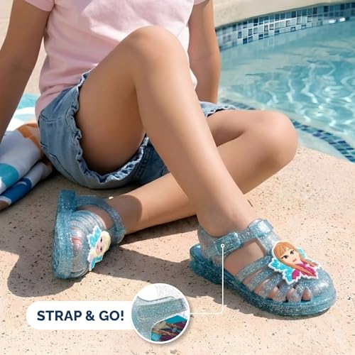Image of Disney Girls Sandal Frozen Minnie Mouse Sesame Street Elmo Abby and Peeps Jelly Sandals for Girl Size Infant /Toddler /Little Kid