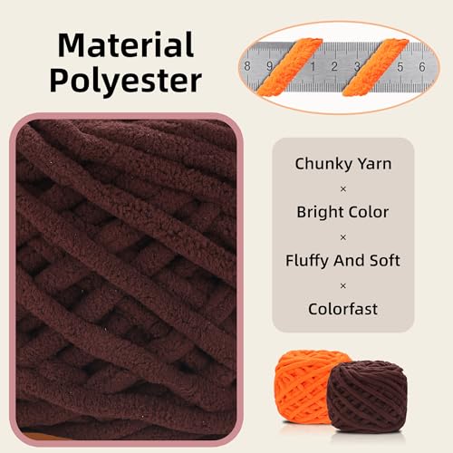 Image of Plush Chenille Chunky Yarn for Crocheting 100g(54.6yd) - Bulky Thick Fluffy Yarn for Knitting- Soft Velvet for Baby, Blanket Knitting Blanket Yarns- Amigurumi Yarns (3-Cotton Candy)
