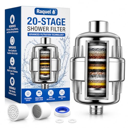 Image of 20 Stage Shower Head Filter for Bathroom Hard Water Softner SF-20 Pro | Water Softener | Hard Water Filter Tap, Reduces hair fall, Protects Skin | Remove Chlorine and Harmful Chemicals (Pack of 1)
