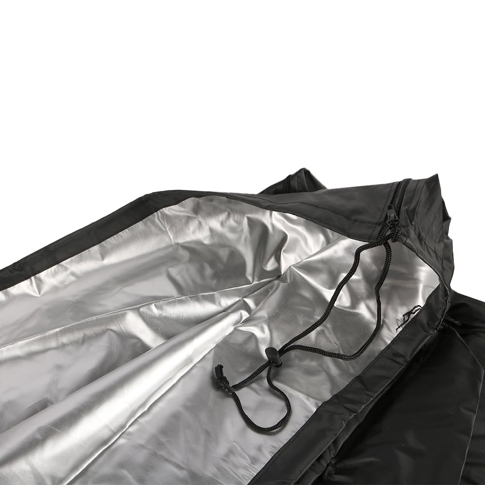 NUZAMAS Cubierta de calefacción de patio de 226 x 85 x 48 cm, cubierta resistente para calefacción exterior, impermeable, resistente al viento, cubierta protectora contra rayos UV, para calefacción