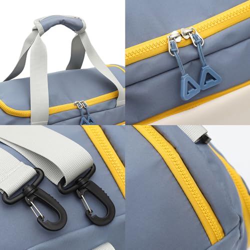 FUNSEED Travel Duffel Bags 19.6×9×10.6 Foldable Gym Carry-on Luggage with Adjustable Strap for Women and Men (Black)4