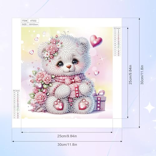 Image of Tontut Bear Diamond Art Painting Kits, 5D Special Shape Beginner Diamond Art, Crystal Rhinestone Diamond Art Painting, Home Wall Decoration Gift 12x12 inch