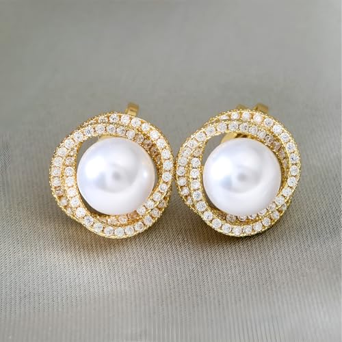 Gold Pearl Clip on Earrings for Women Pearl Clip Stud Earrings Non Pierced Earrings Elegant Jewelry4