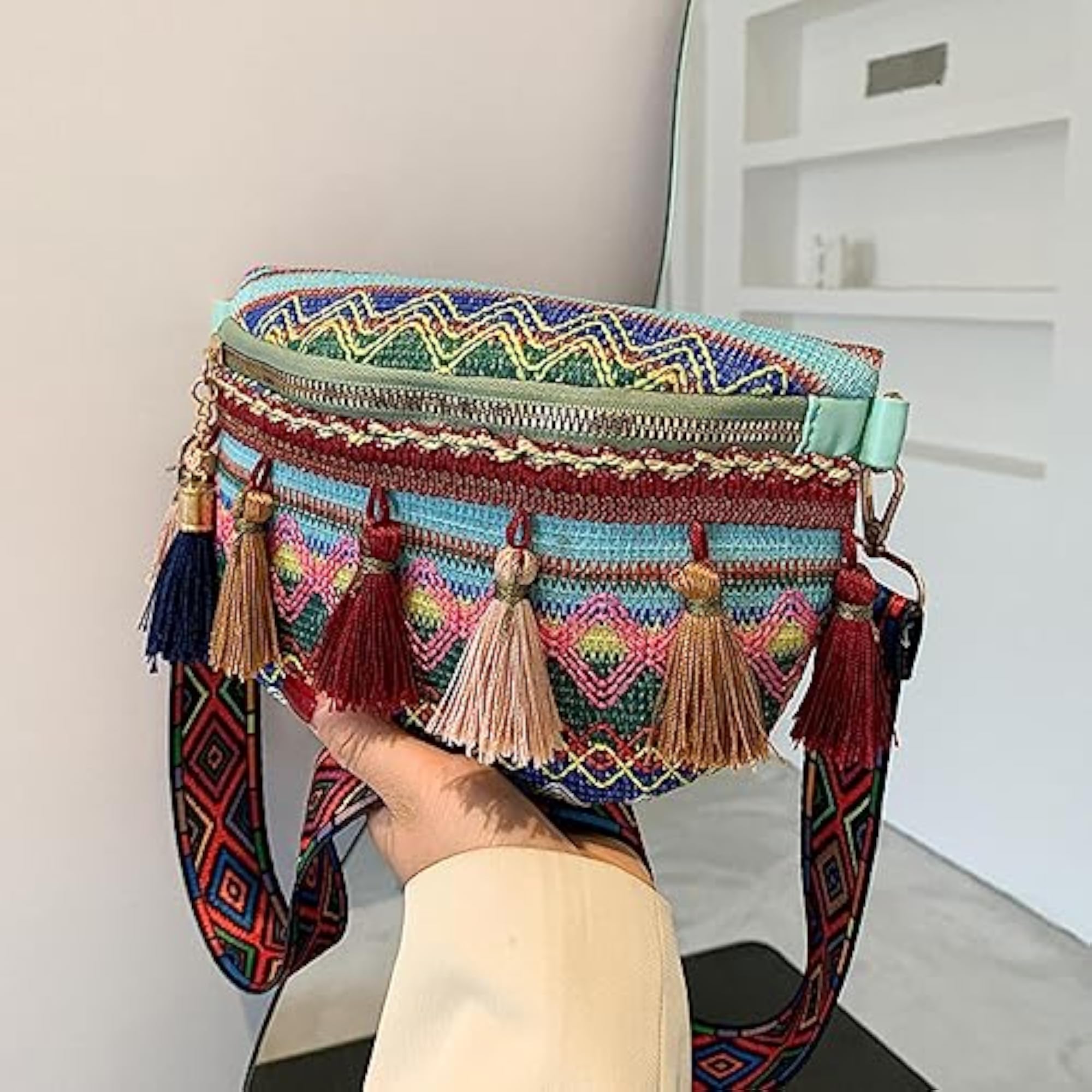 Fashionable Bohemian Fanny Pack Bag with Tassels