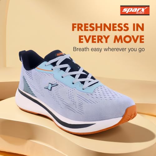 Image of SPARX Sports Running Shoes for Men - Lightweight Breathable Lace-Up Athletic Shoes with Cushioned Comfort, Shock Absorption, Durable Grip, Flexible Sole & Everyday Walking Performance