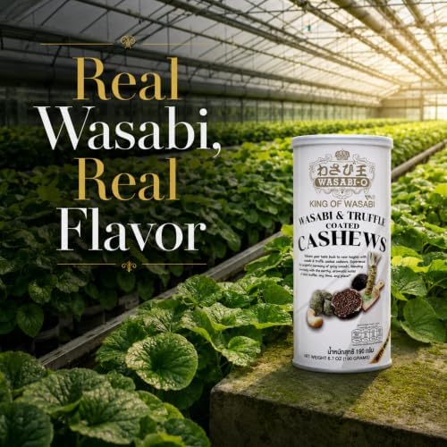 WASABI-O Real Wasabi and Truffle Coated Cashews - Gourmet Snack 6.7oz
