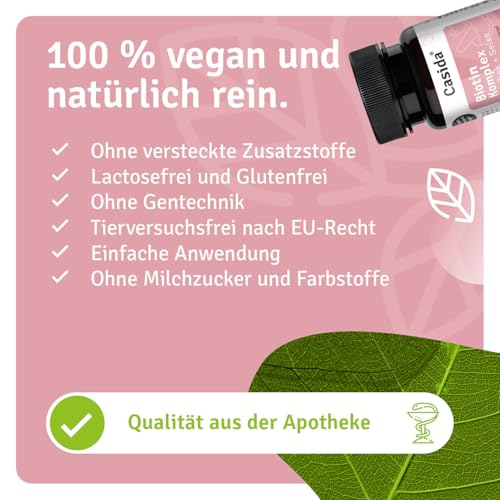 Casida Biotin Komplex hochdosiert 10.000 mcg Biotin + Selen + Zink für Haarwuchs, Haut & Nägel - 180 Tabletten vegan, ohne Zusatzstoffe