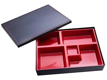 Shoppers Hub PNQ Japanese Style Portable Bento Box Lunch Containers Big Size (30cm x 23.75cm x 5cm) Ideal for Use in Homes, Cafes, Hotels, Restaurants and Catering