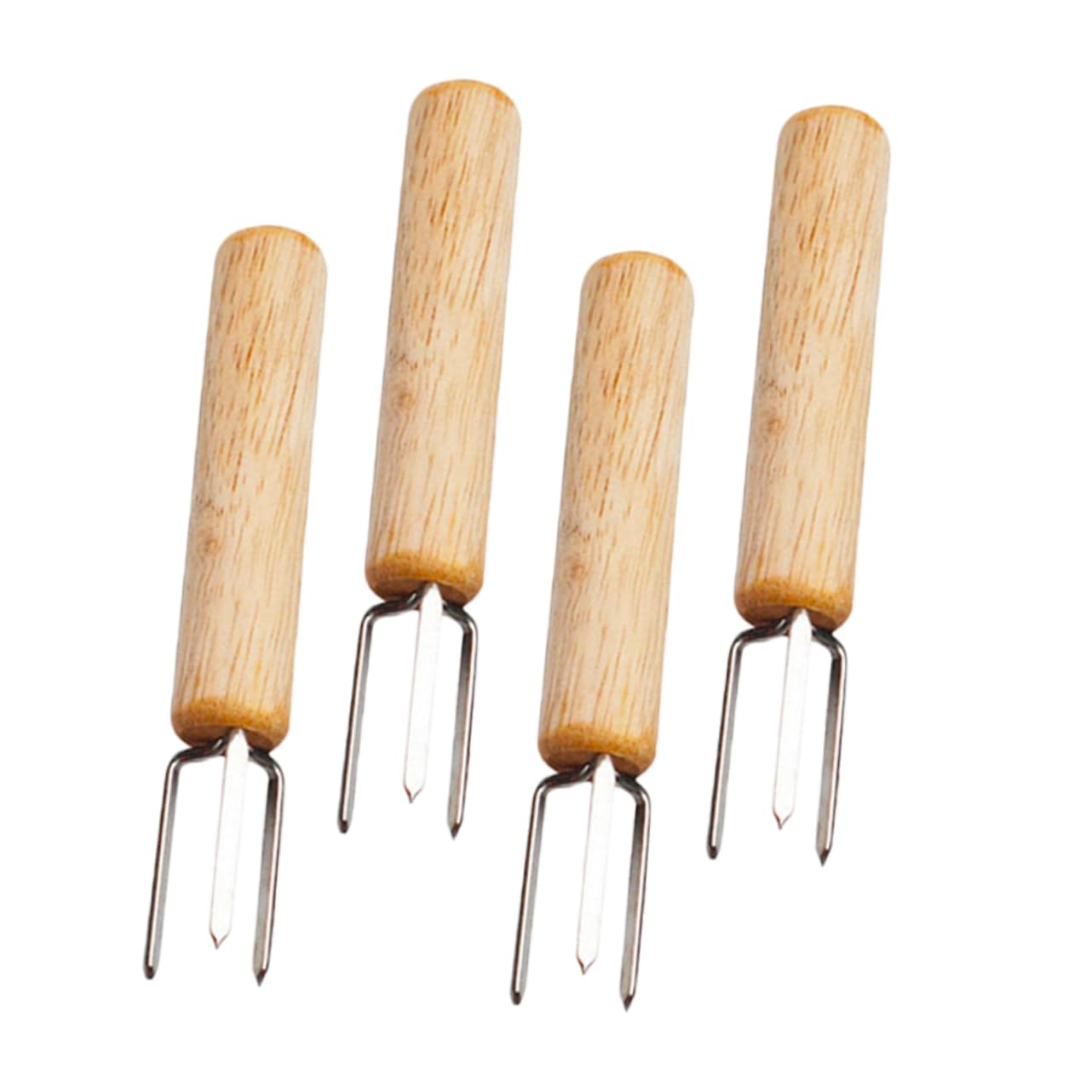 CIYODO Elegant Stainless Steel Corn Holders 4 Piece Set No Corn Forks Required for Bbq
