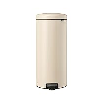 Brabantia – NewIcon Pattumiera a Pedale 30L – Cestino Grande per Cucina – Coperchio con Chiusura Soft-Touch – Funzionamento Agevole a Pedale – Secchio Interno Rimovibile – Soft Beige – 29 x 38 x 68 cm