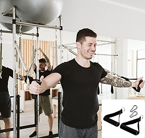 Premium Exercise Pull Handle Resistance Bands, Strong Nylon Belt, Grips Fitness Strap,Foam Wrapped Handle,Soft Grip Handles Heavy Duty Handles For Yoga Exercise Gym Resistance Training (One Pair) #TOP4