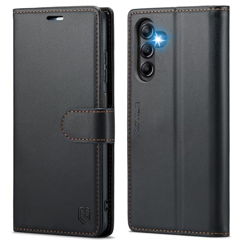FLIPALM for Samsung Galaxy A14 5G Wallet Case with RFID Blocking Credit Card Holder, PU Leather Folio Flip Kickstand Protective Shockproof Cover Women Men for Samsung A14 Phone case(Black)