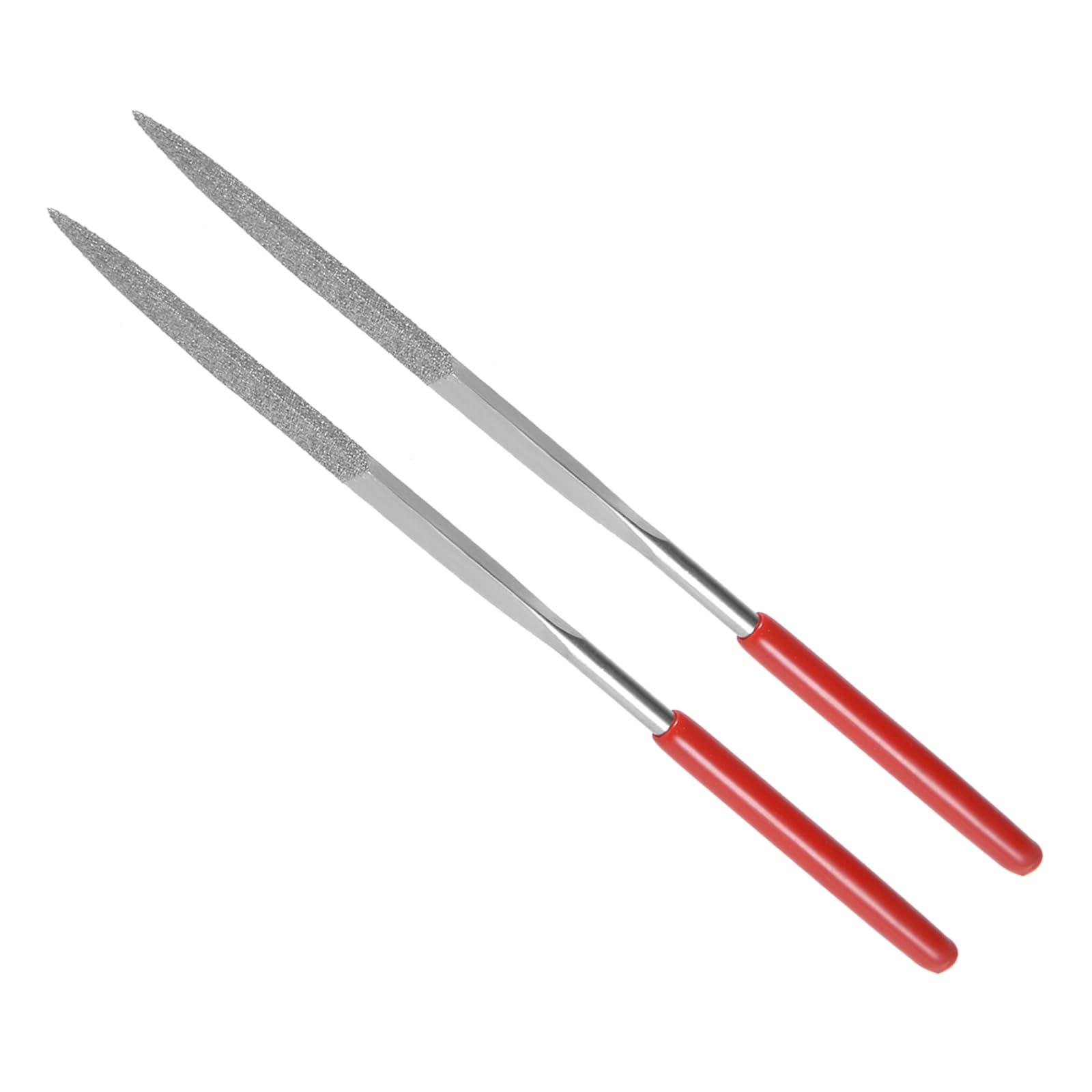 Lima de Aguja Recubierta de Diamante Grano 150 Vástago de 4mm Longitud de 160mm Herramienta de Afilado de Lima Triangular de Diamante para Metal Vidrio Piedra 2 Piezas