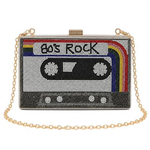Image of QZUnique Tape Shaped Shoulder Bag Radio Recorder PU Crossbody Bag Women's Retro Evening Bag Handbag Clutch Purse