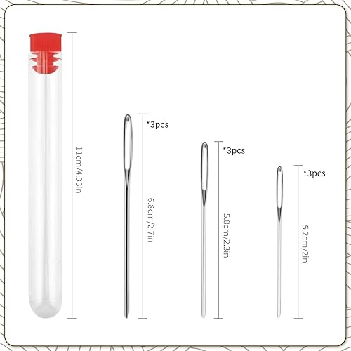 Miniatura 2 de Agujas de tejer, agujas de coser, agujas de ganchillo, agujas de hilo, aguja de zurcido, aguja de tapiz, 9 agujas romas de ojos grandes, agujas de