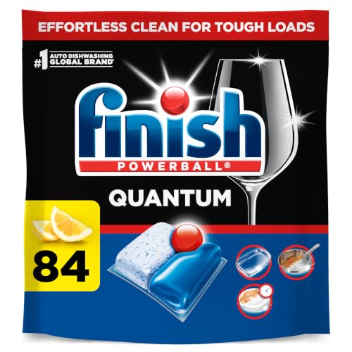 Finish Quantum Dishwasher Pods, Dish Detergent, Lemon Scent, 84ct - image 1