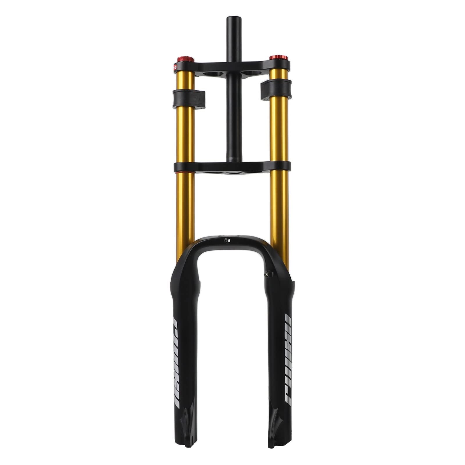 Forcella Ammortizzata per Bici elettrica da 20 Pollici, Pneumatico da 4,0", Forcella per Fat Bike, Escursione 110 mm, Forcella ad Aria, Doppia Spalla, Ritorno Regolabile, Tubo Dritto, forcel