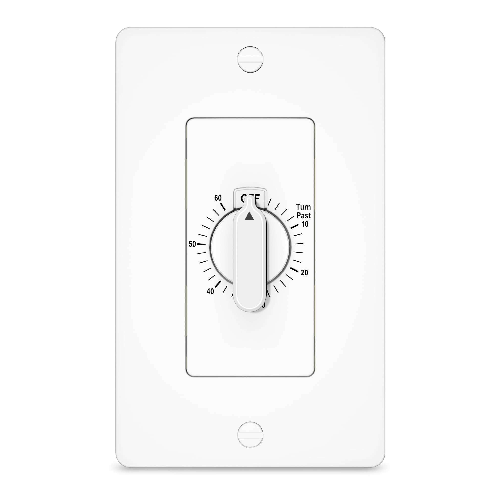 HBN 60 Minute Spring Wound Timer Switch, Energy-Saving Mechanical Timer Switch for Lights, Bathroom Fan, Easy Installation and Operation, No Neutral Required, ETL Listed