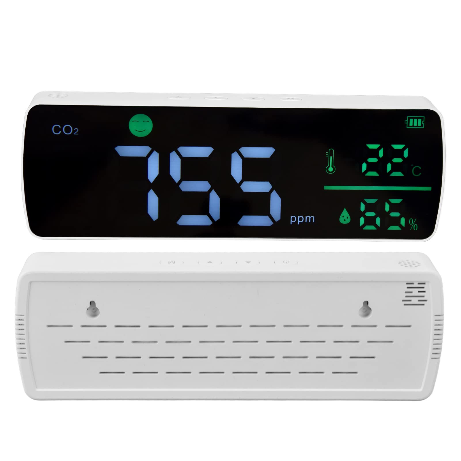 Fdit Monitor de Calidad del Aire CO2, Detector Portátil de Dióxido de | Sensor NDIR Infrarrojo, 400-5000 Ppm, 1,5 S, Batería 1200 MAh, Interior