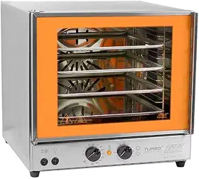 Forno Turbo Elétrico Profissional FETP Laranja 3040W Compacto 4 Assadeiras c/Tecnologia de Rápido Aquecimento - Titã -