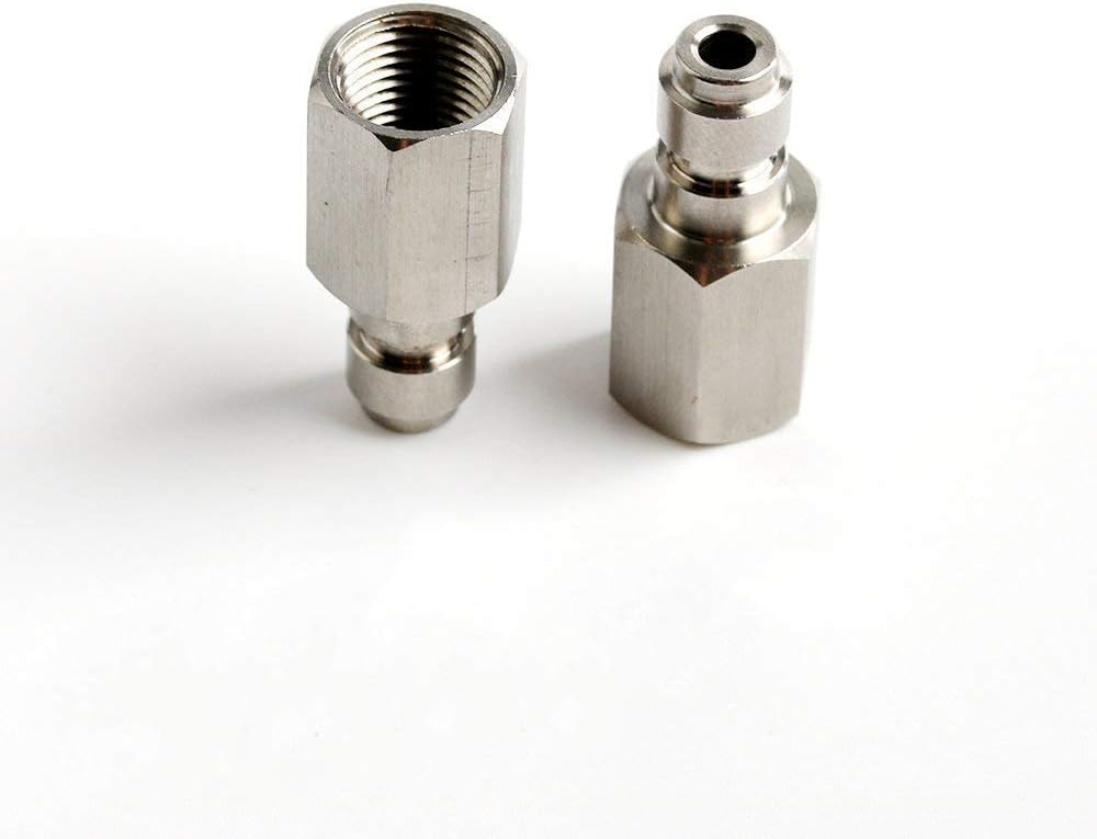 2pcs Universal 8mm Quick-Disconnect Fittings Plug Adapter 1/8" NPT Stainless Steel Female Thread with Sealing O-Ring Air Tool Parts & Accessories