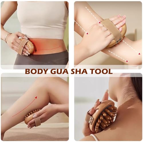 Image of Fascia Massage Blaster Tool for Cellulite, Meridian Massage, Muscle Knots, Trigger Points, Cellulite Massager Tool for Body Tension Relief Promote Lymphatic Circulation Wood