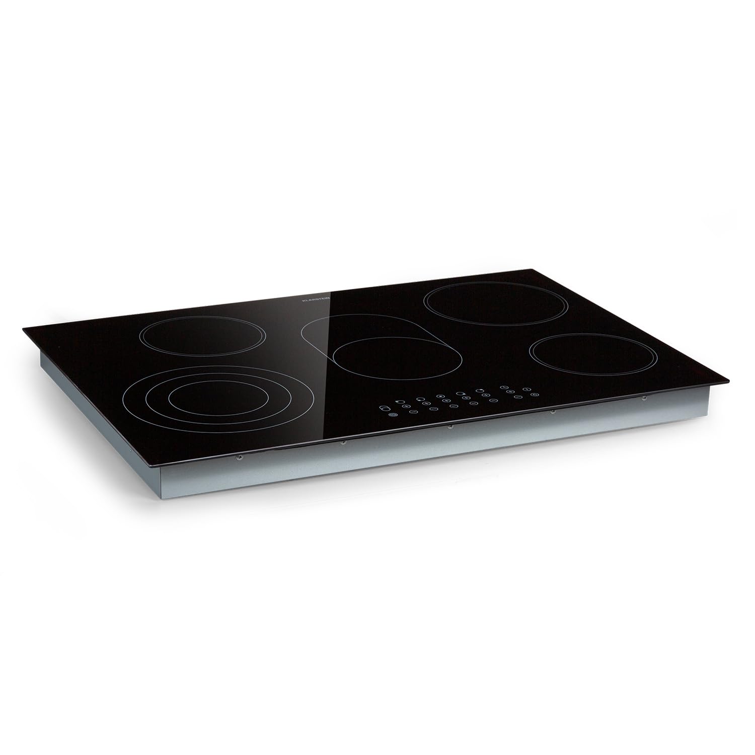 Klarstein Płyta ze szkła ceramicznego, Kuchenka z 5 polami, 8500W płyta, Nowoczesna kuchenka do zabudowy, Elektryczna grzejna, elektryczna z funkcją boost, ceramiczna 80 cm