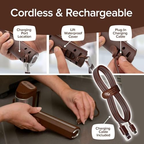 Spazzola elettrica per griglia, 350 giri/min, spazzola di pulizia a rullo ricaricabile, con luce LED, per barbecue e cucina