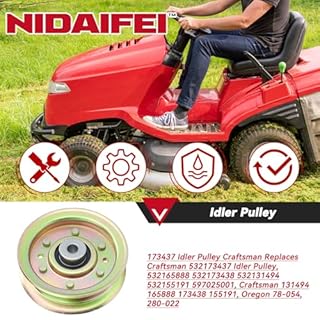 131494 Idler Pulley Craftsman Replaces 532173437, 532173438 532131494 532155191 597025001, Craftsman 131494 165888 173438 155191, Oregon 78-054, 280-022 for Craftsman LT1000, Husqvarna YTH18542 Decks