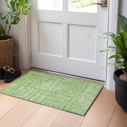 Addison Rugs Tapete Interior y Exterior verde 50.8x38.1 cm miniatura 2