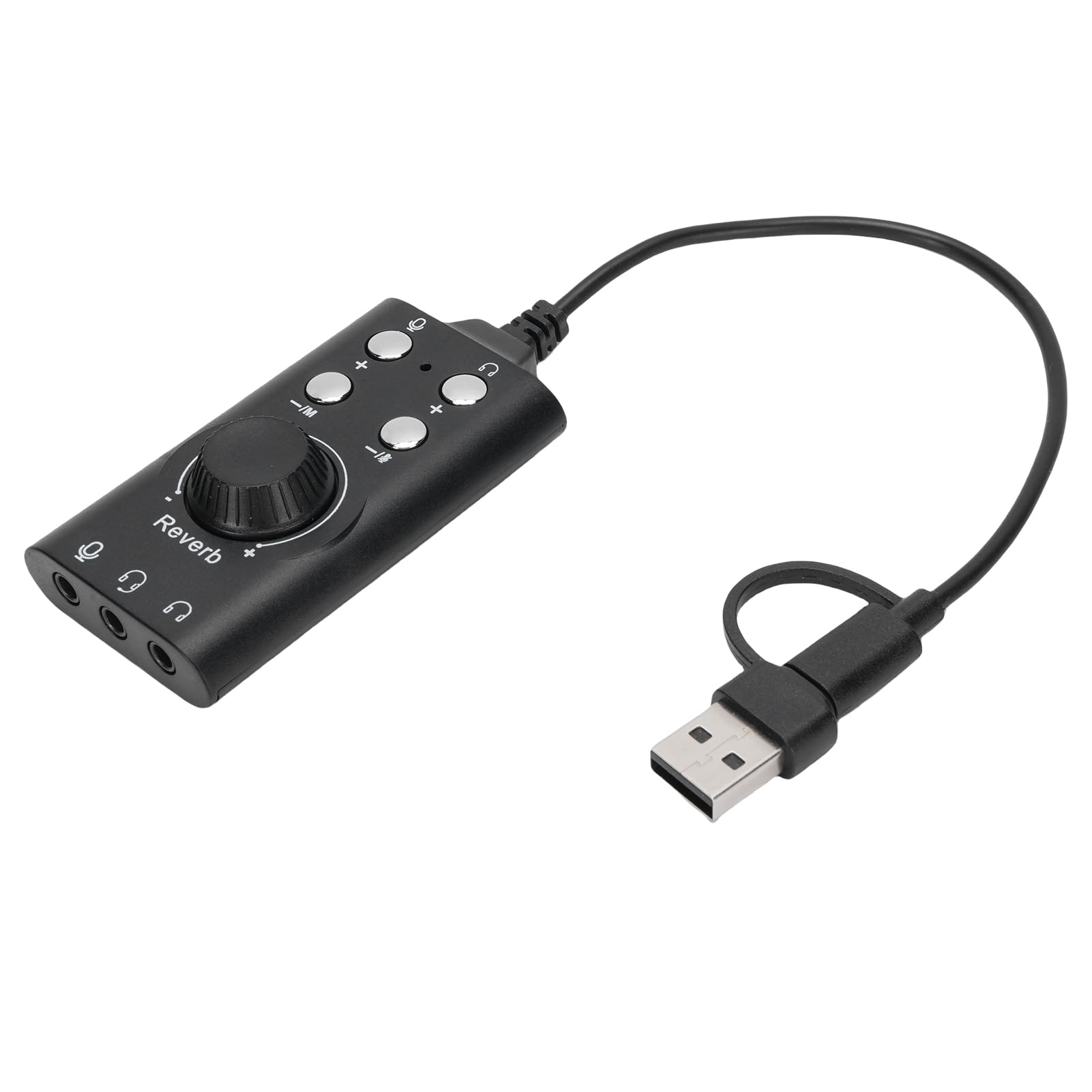 Wisoqu External Sound Card, USB C to 3.5mm Jack Audio Adapter, Type C to Microphone Headphone Adapter, External Stereo Sound Card for Laptop Phone Voice Changer, Plug and Play