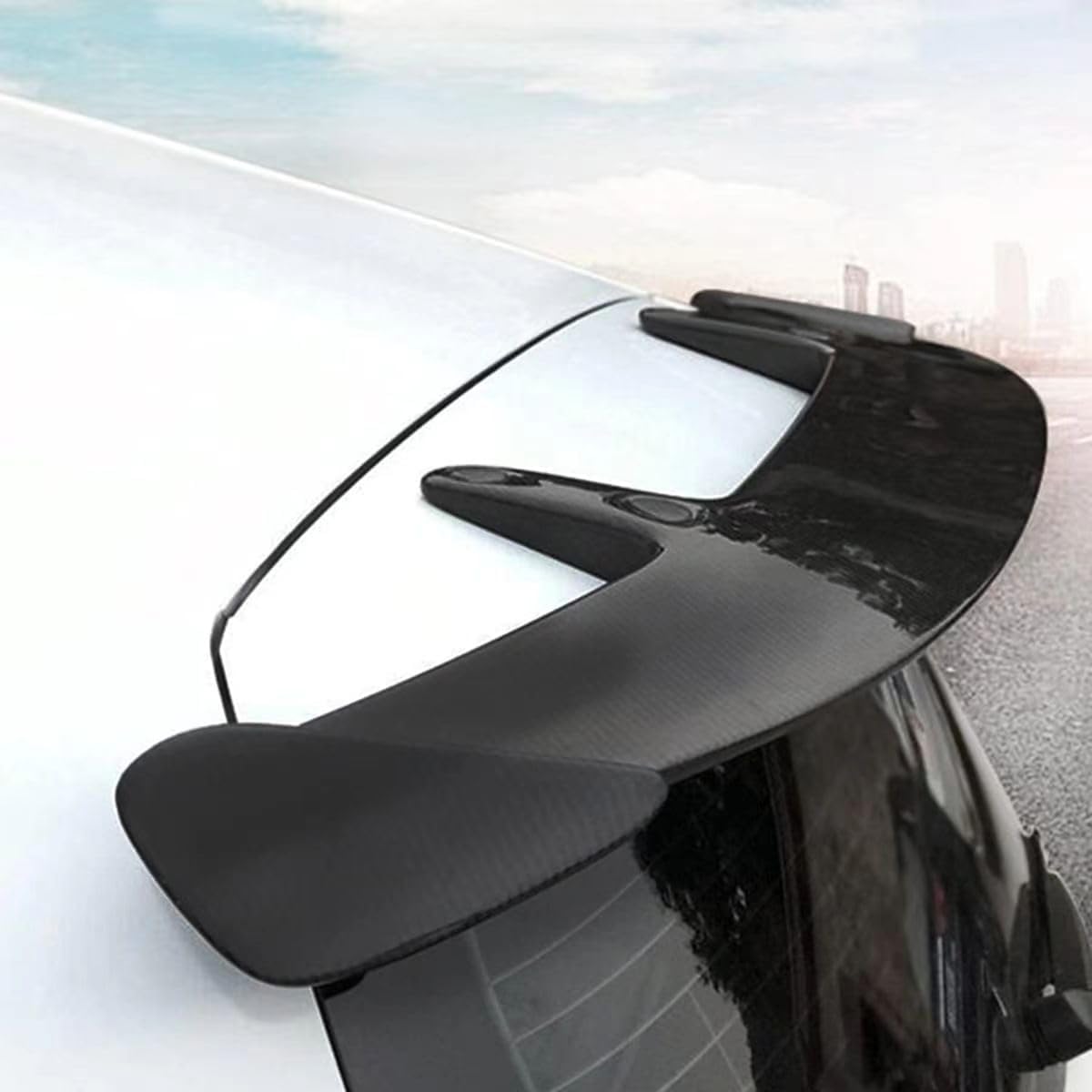 per Mini Hatch R50 R56 F55 F56 JCW/One/One D/Cooper/S 2001-2024 alettone Posteriore dell'auto,Spoiler sul Tetto del Bagagliaio alettone Posteriore,B/Carbon Fiber Look