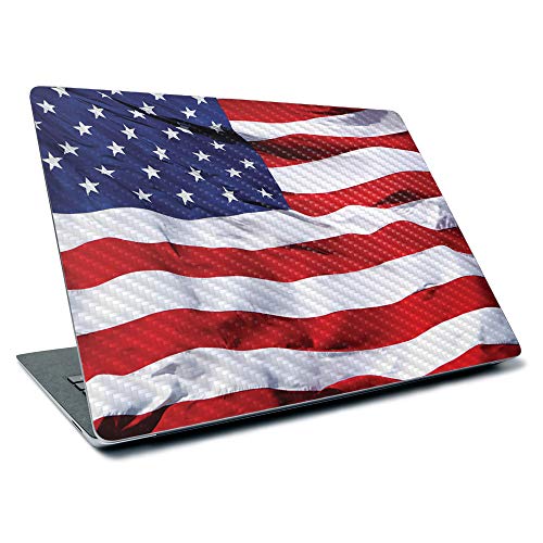 Image of MightySkins Carbon Fiber Skin for Microsoft Surface Laptop 3 13.5 inch (2019) - American Flag,Textured Carbon Fiber Finish,Easy to Apply, Remove, and Change Styles,