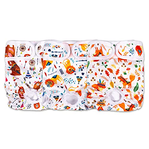Dono Pañales reutilizables para perros femeninos paquete de 3, pañales lavables súper absorbentes, cómodos pañales para mascotas, bragas sanitarias para perros pequeños, medianos y grandes