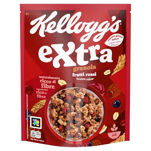 Kellogg's Cereali Extra | Gusto Frutti Rossi | Granola con Avena Croccante | Confezione Singola da 375g (1 x 375g)