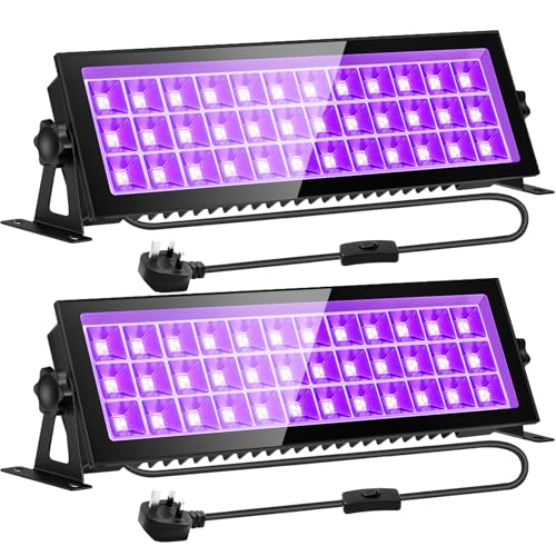 Lightasea 100W UV Black Light, Ultraviolet Floodlight Outdoor LED UV Lights Bar 385-400nm IP66 Waterproof Stage Light Decoration Lighting for Fluorescent Party, Disco, Halloween, Christmas, Aquarium
